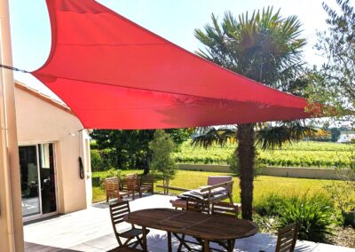 Voile d'ombrage rouge extérieur
