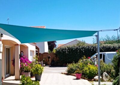 Voile d'ombrage turquoise extérieure